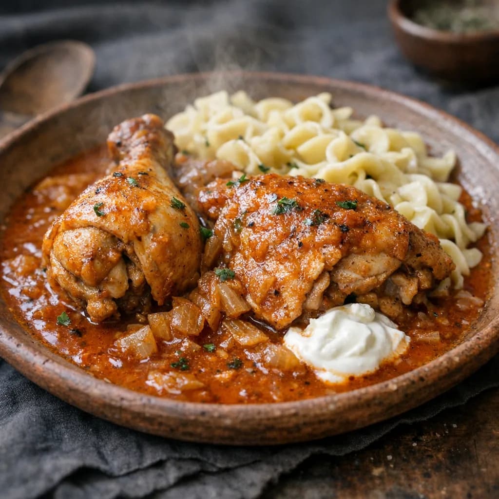 Hungarian-Style Chicken with Paprika Gravy recipe