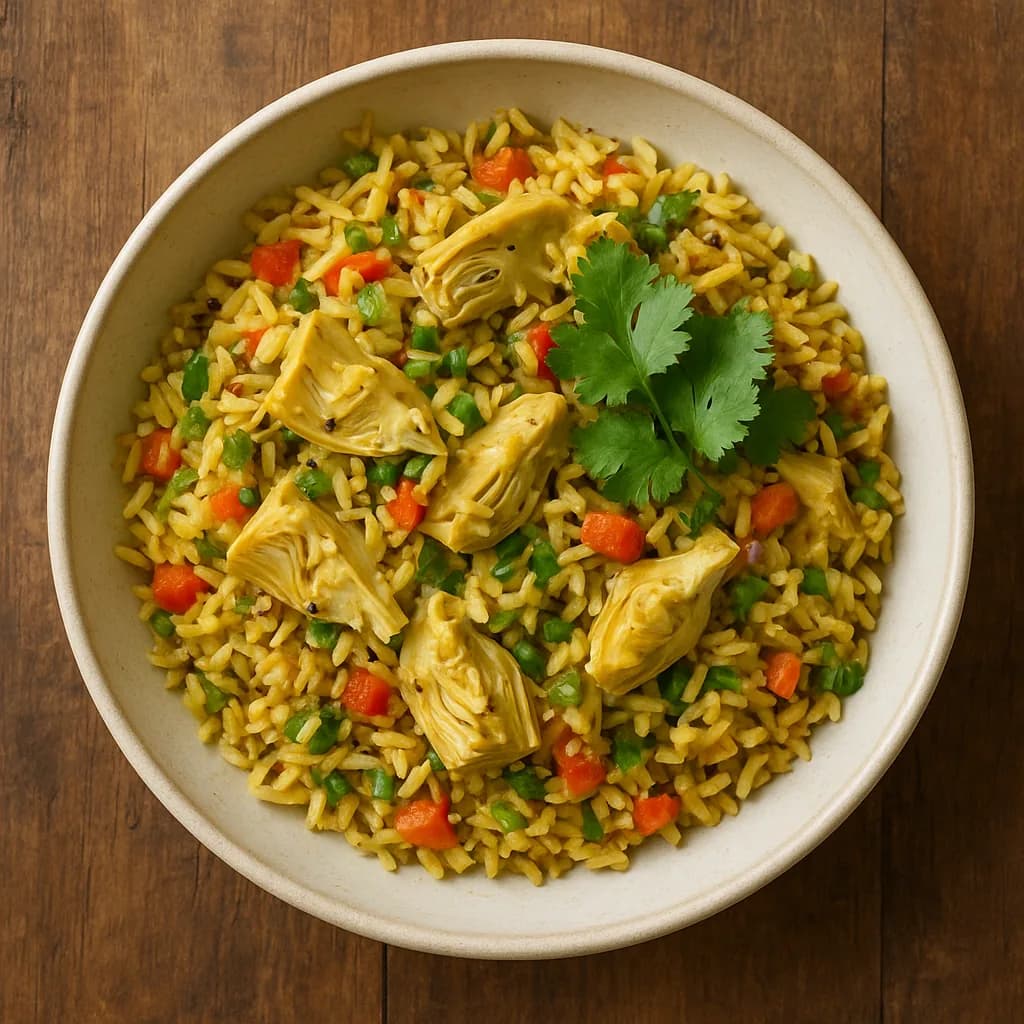 Indian Spiced Artichoke Rice Salad recipe