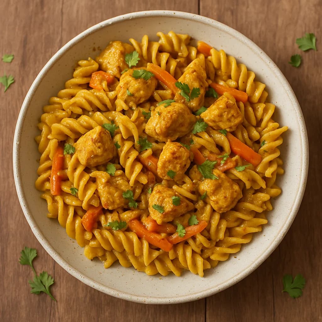 Indian Spiced Chicken Pasta Delight recipe
