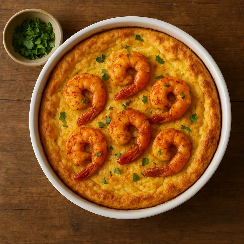 Indian Spiced Shrimp Soufflé recipe