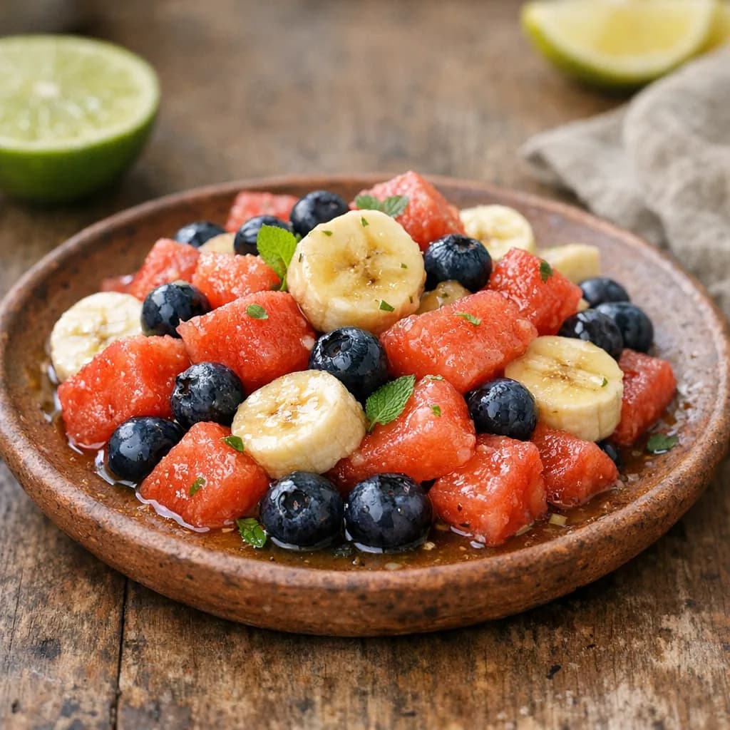 Jain-Friendly Summer Fruit Salad with Lime Syrup recipe