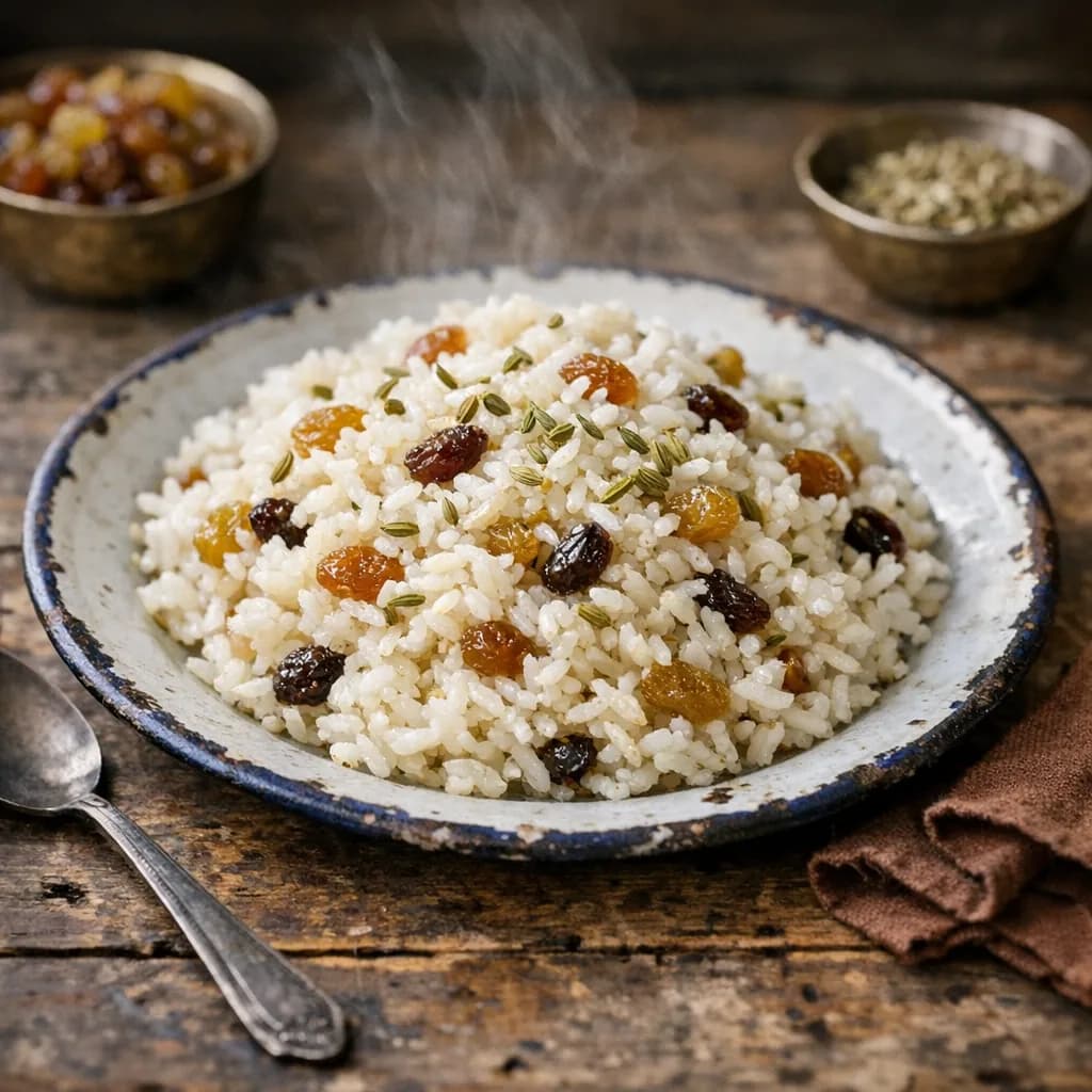 Jain Raisin Rice Dinner Bowl recipe