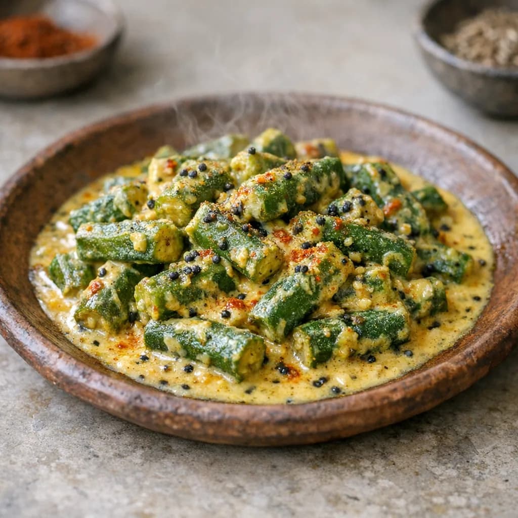 Jain-Style Okra in Spiced Yogurt recipe
