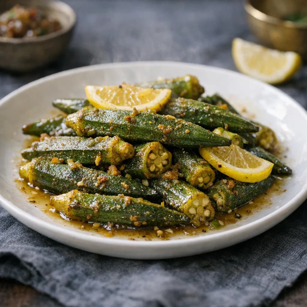 Jain-Style Pickled Okra for Dinner recipe