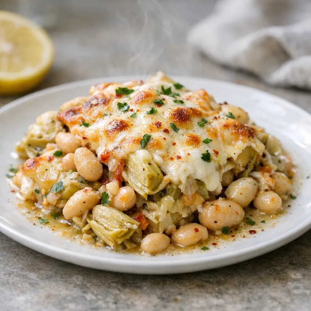 Keto Artichoke and White Bean Bake recipe