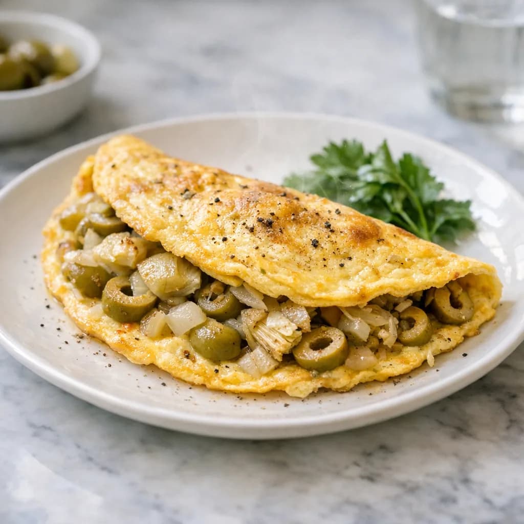 Keto Artichoke Olive Omelette recipe