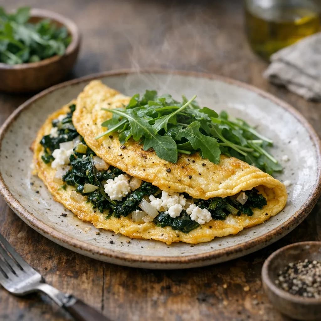 Keto Arugula and Goat Cheese Omelette recipe