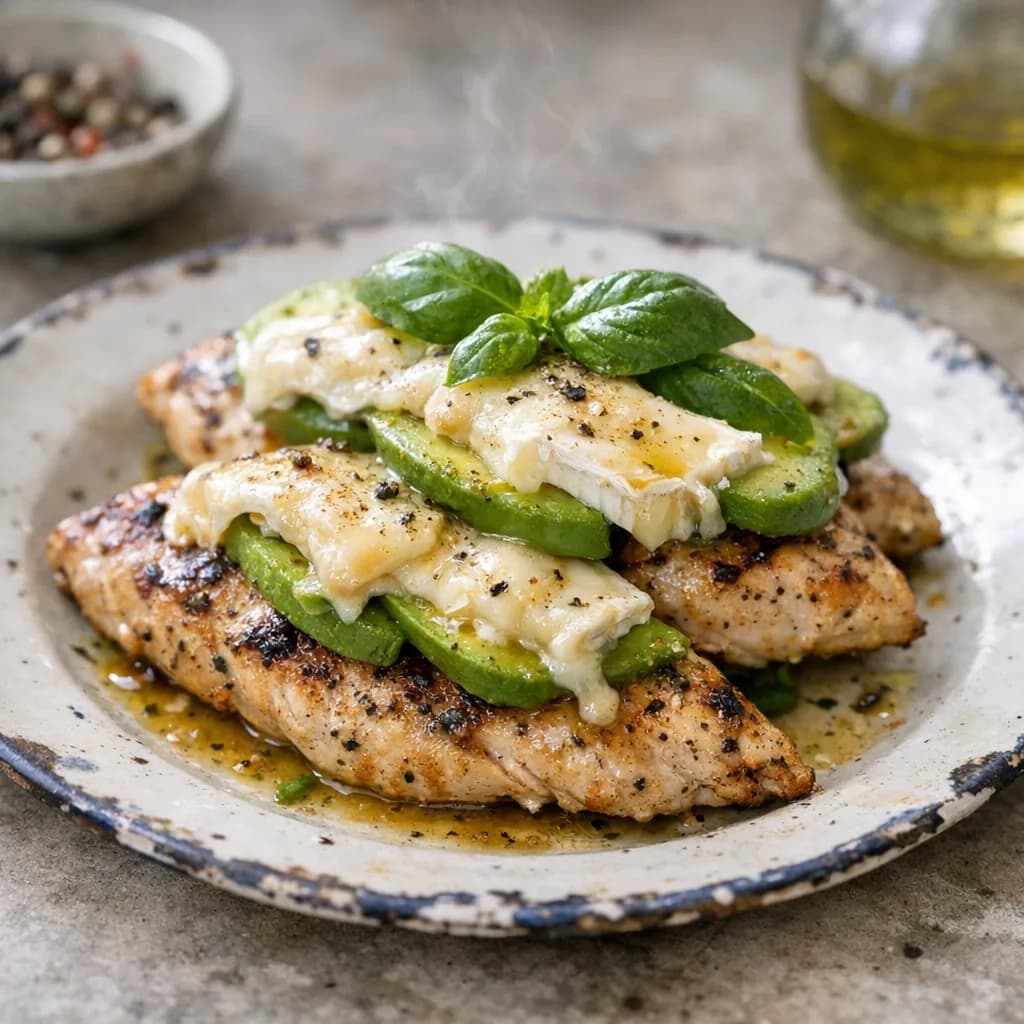Keto Avocado and Brie Grilled Chicken recipe