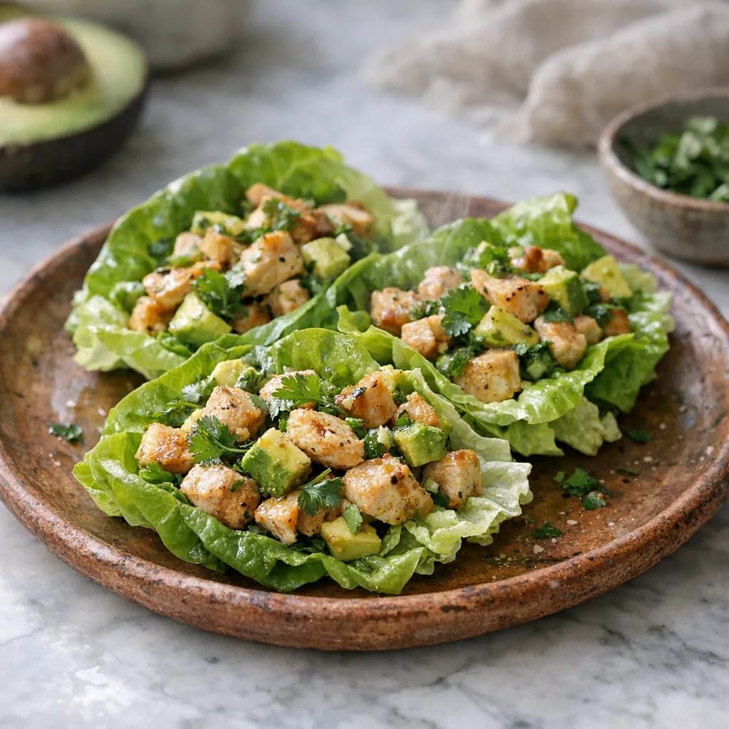 Keto Avocado Chicken Lettuce Wraps recipe