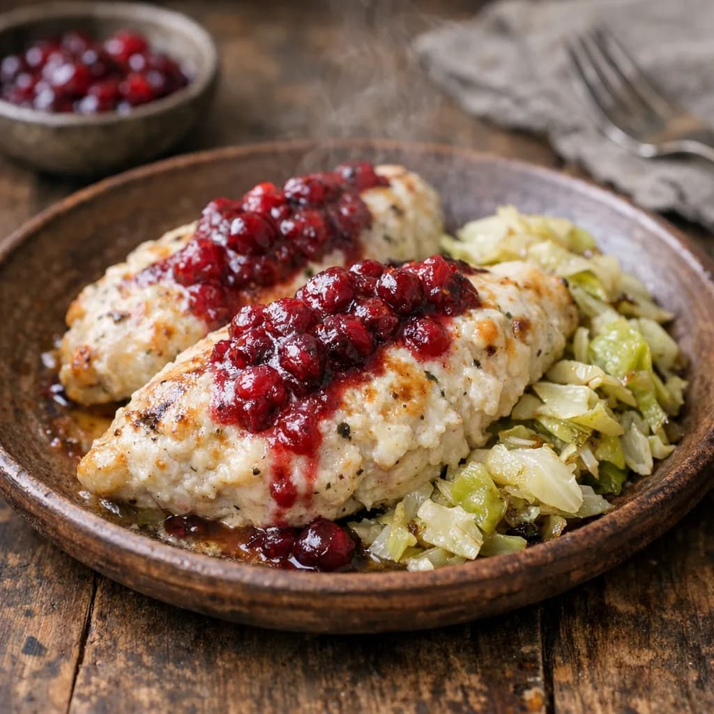 Keto Baked Chicken with Cranberry Sauce recipe