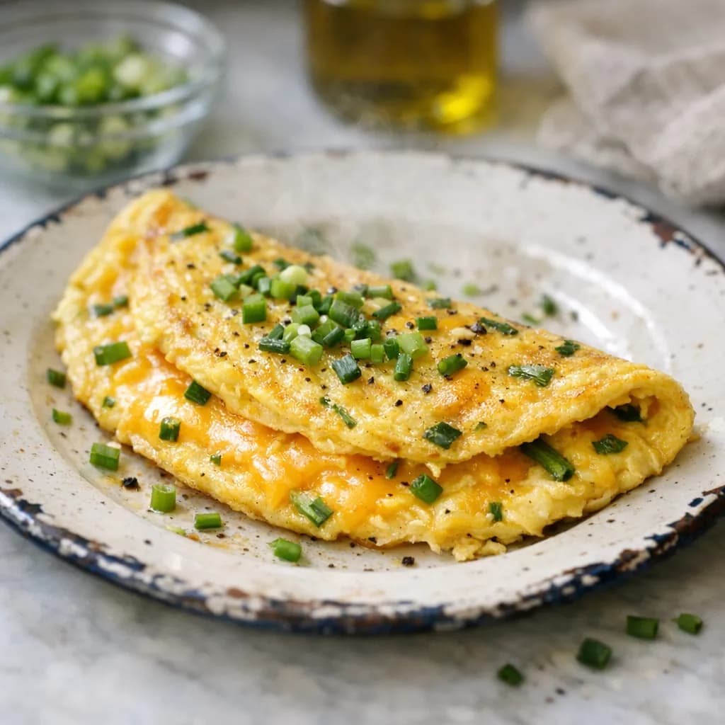 Keto Cheddar and Chive Omelette recipe