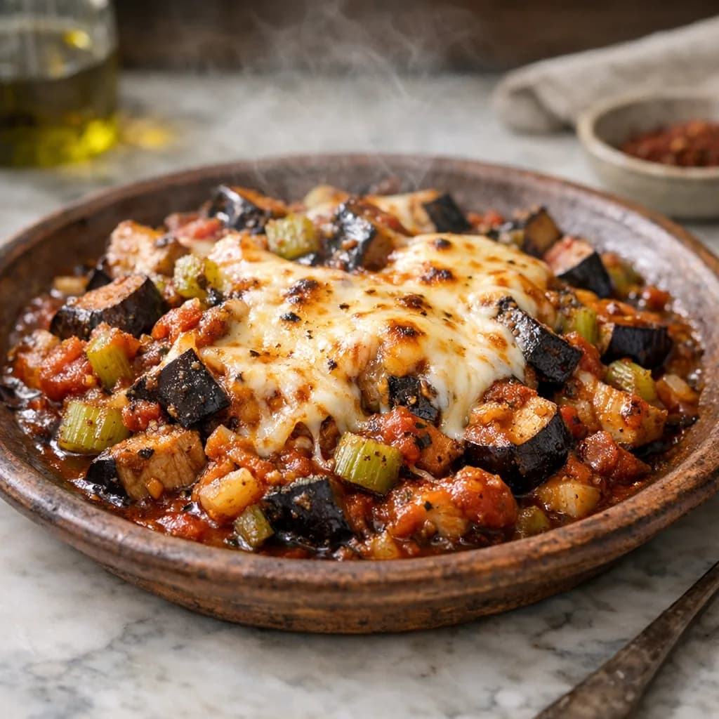 Keto Eggplant Skillet with Cheese recipe