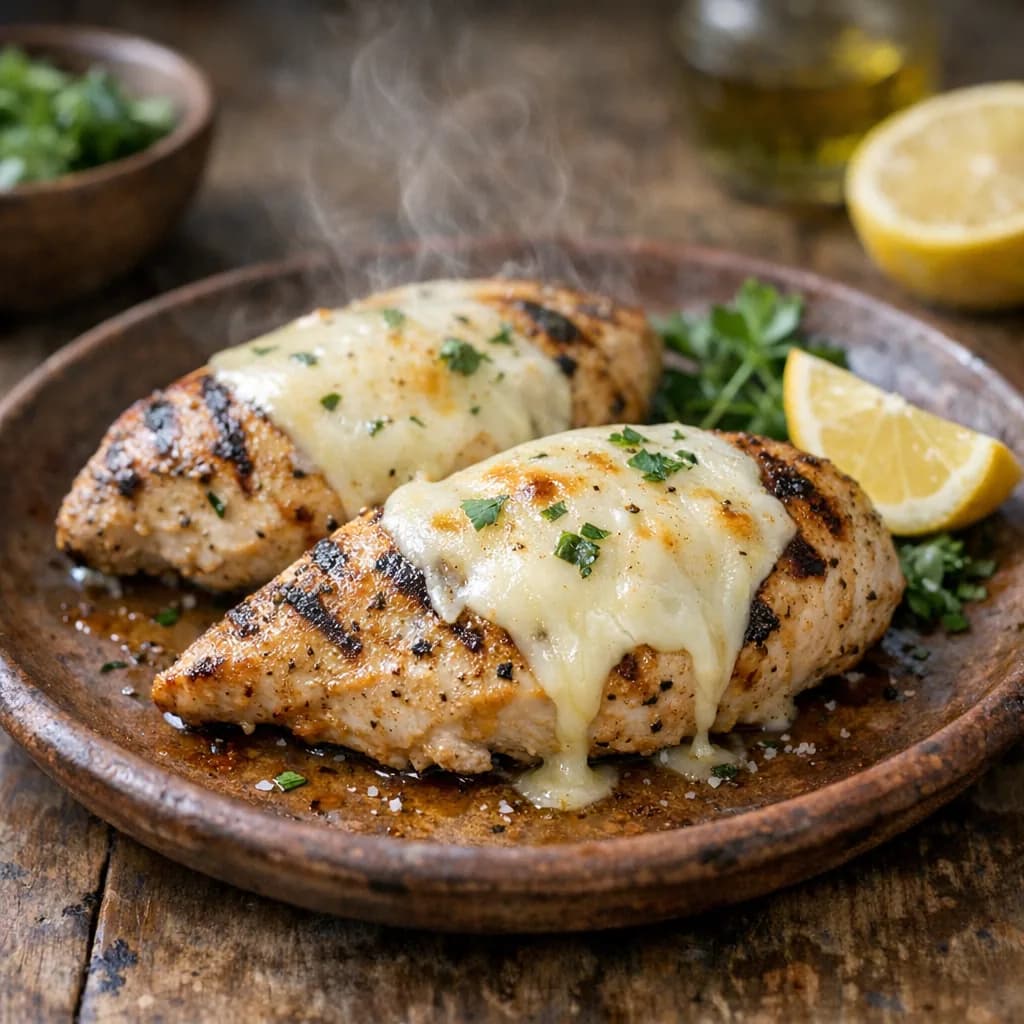 Keto Grilled Chicken with Provolone recipe