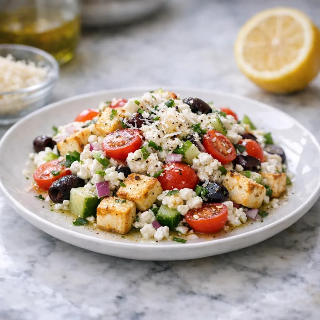 Keto Mediterranean Cottage Cheese Salad recipe
