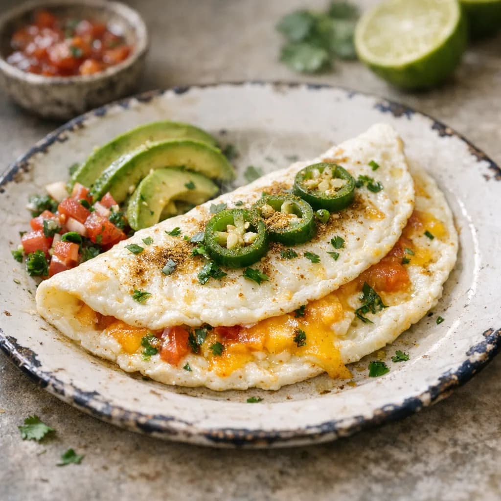 Keto Mexican Egg White Omelette recipe