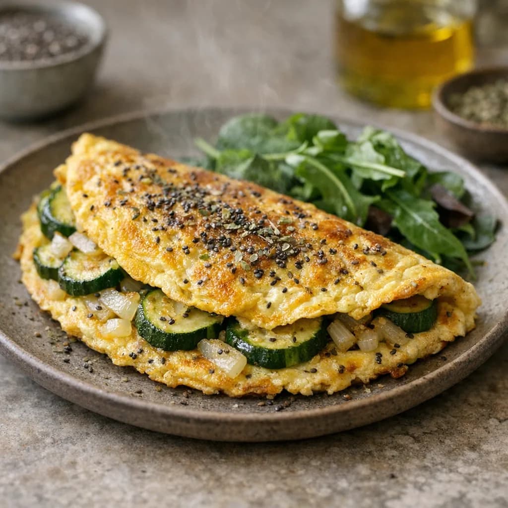 Keto Salmon Zucchini Omelet recipe