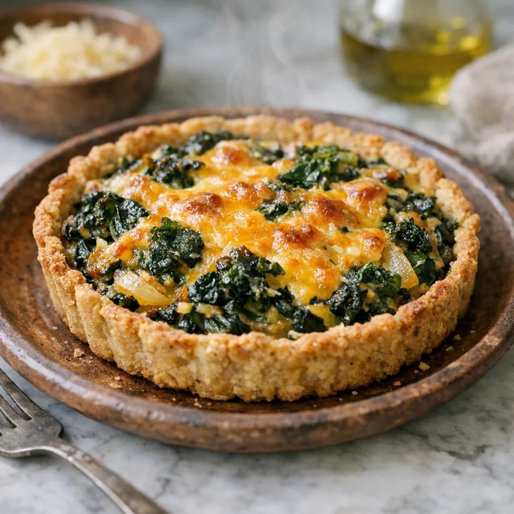 Keto Spinach and Cheddar Tart recipe