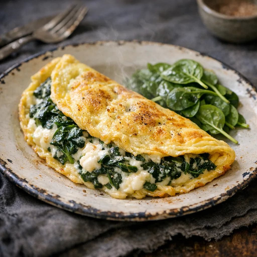 Keto Spinach and Cream Cheese Omelette recipe