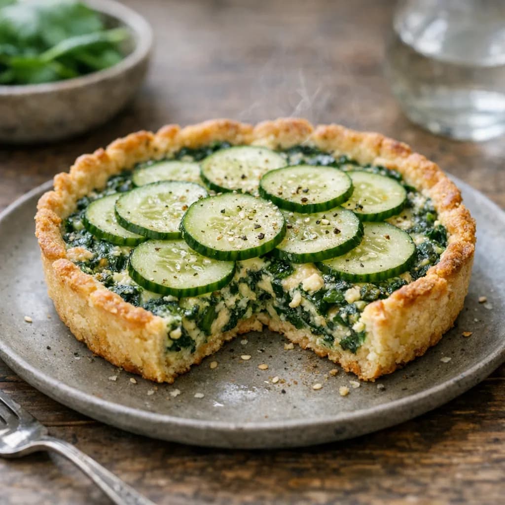 Keto Spinach and Cucumber Tart recipe