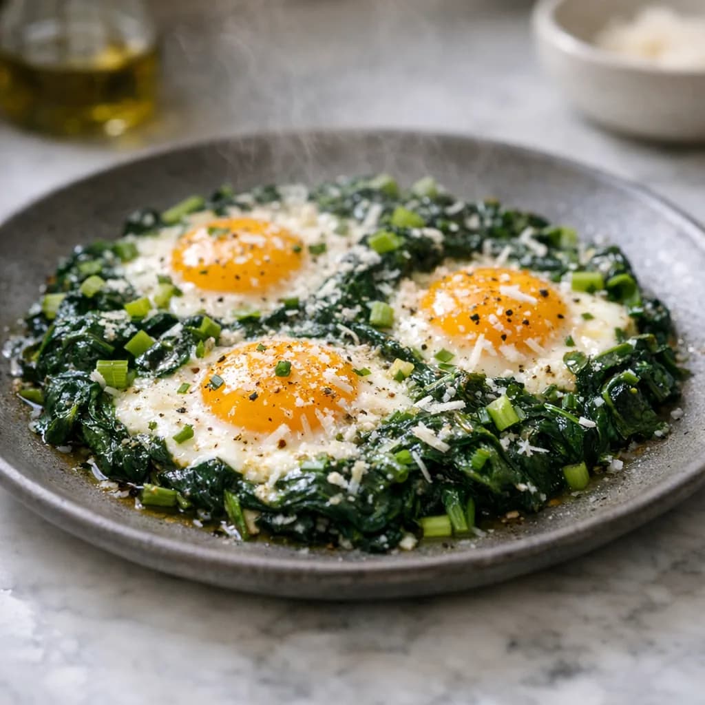 Keto Spinach and Eggs Skillet recipe