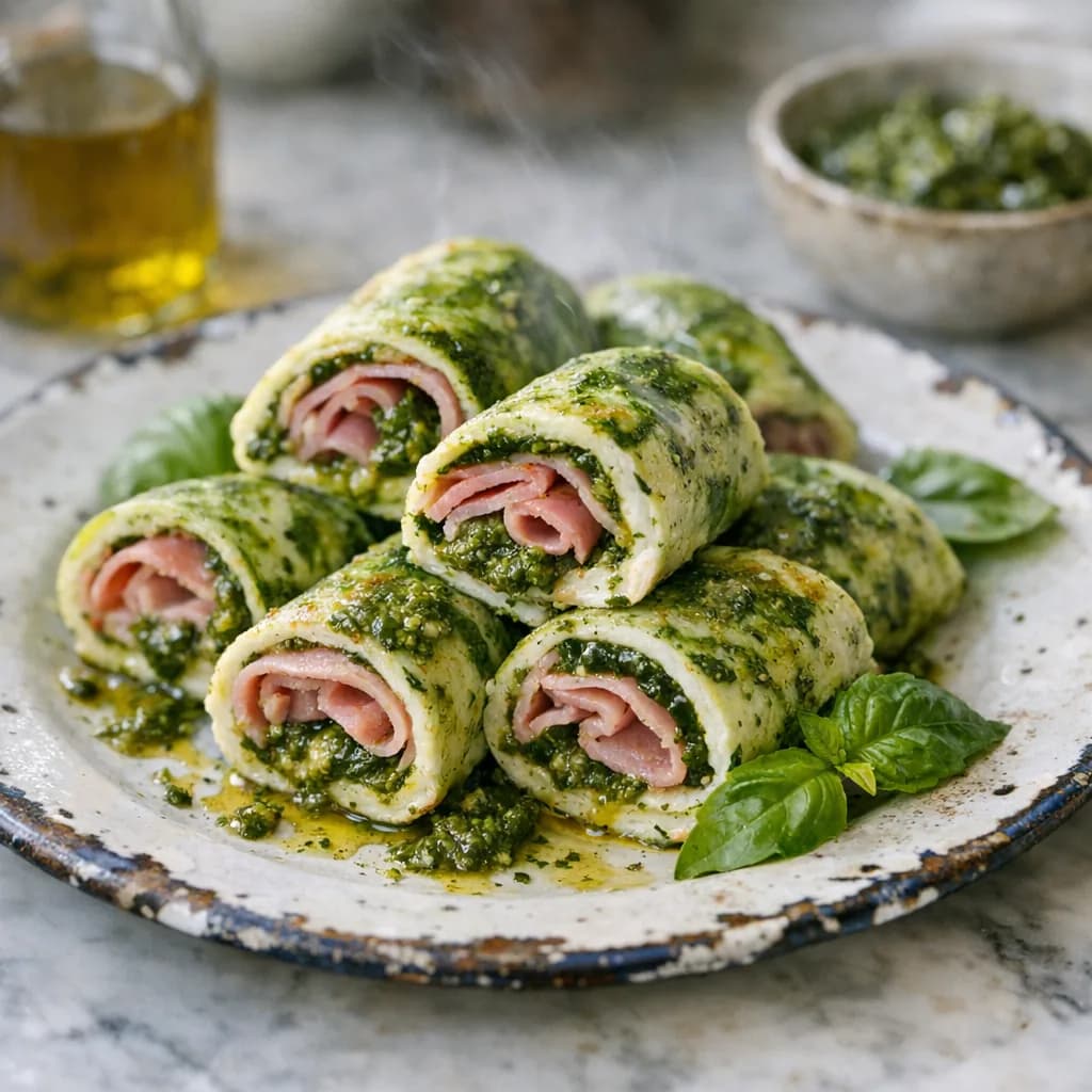 Keto Spinach and Ham Rolls recipe