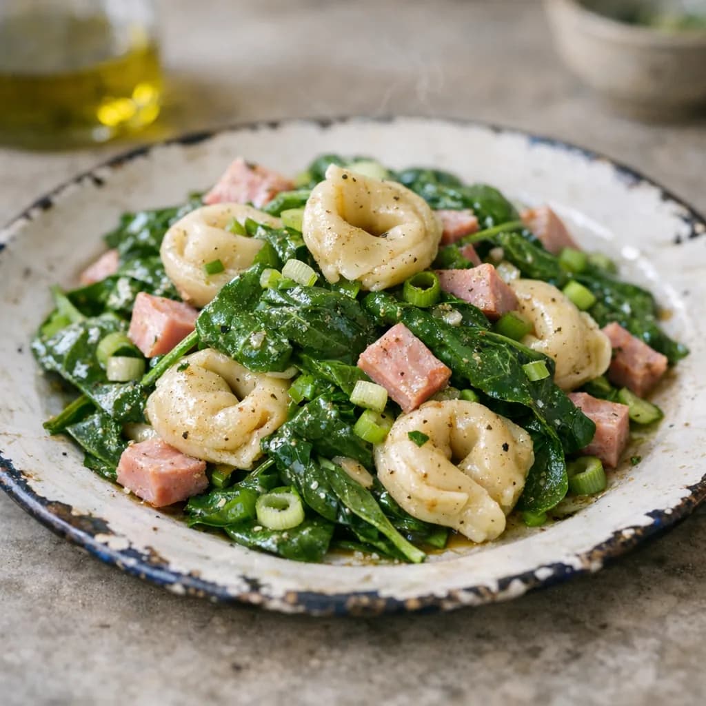 Keto Spinach and Ham Tortellini Salad recipe