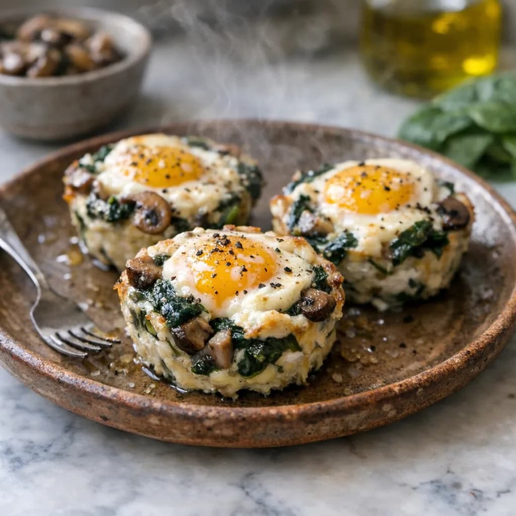 Keto Spinach and Mushroom Egg Cups recipe