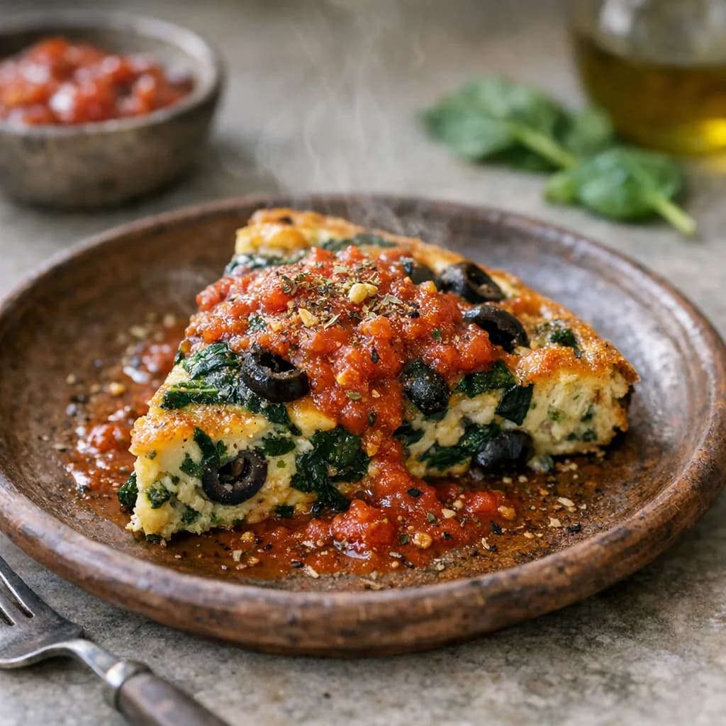 Keto Spinach and Olive Frittata recipe