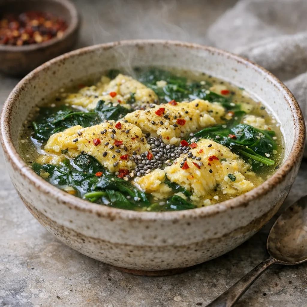 Keto Spinach Omelette Soup recipe