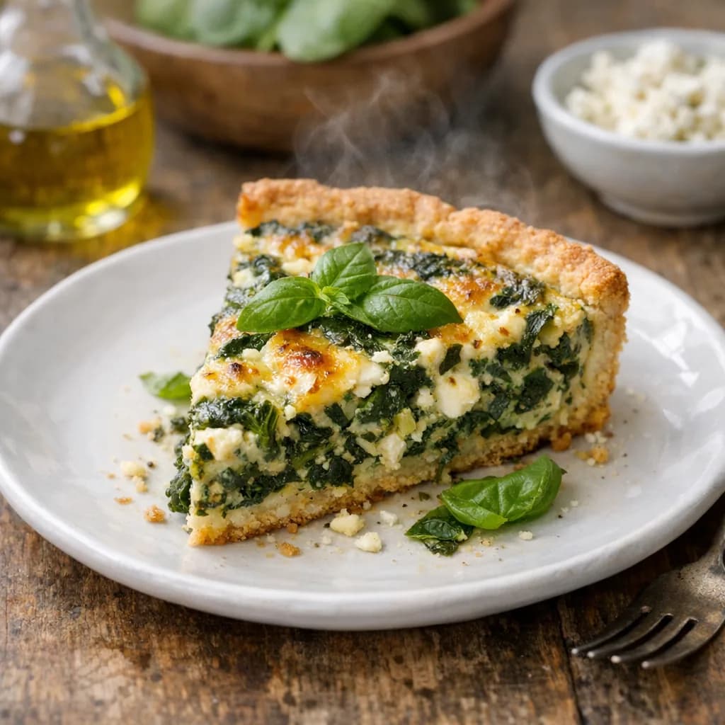 Keto Spinach Quiche with Basil Feta recipe