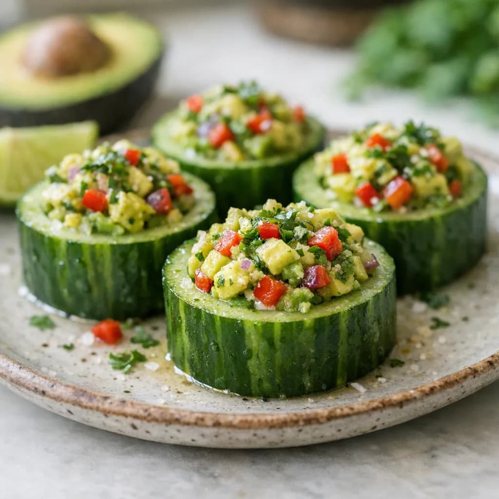 Keto Tuna Avocado Cucumber Cups recipe
