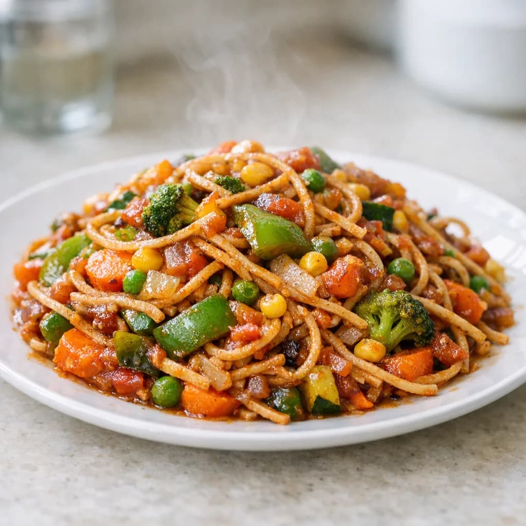 Whole Wheat Noodle and Vegetable Skillet recipe