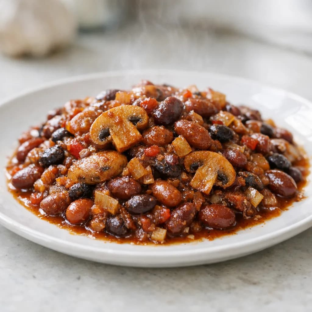 Kosher Chili with Mushrooms and Beans recipe