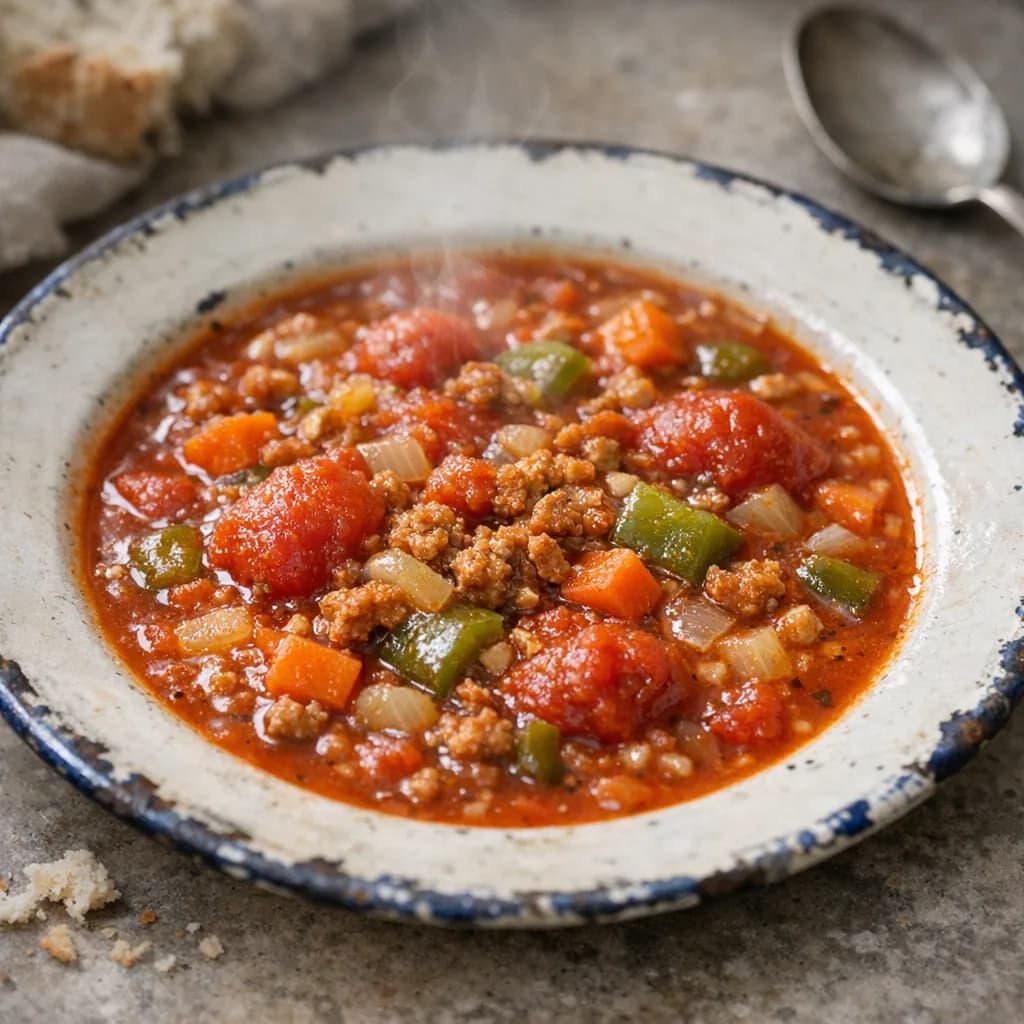 Kosher Hamburger Tomato Soup recipe