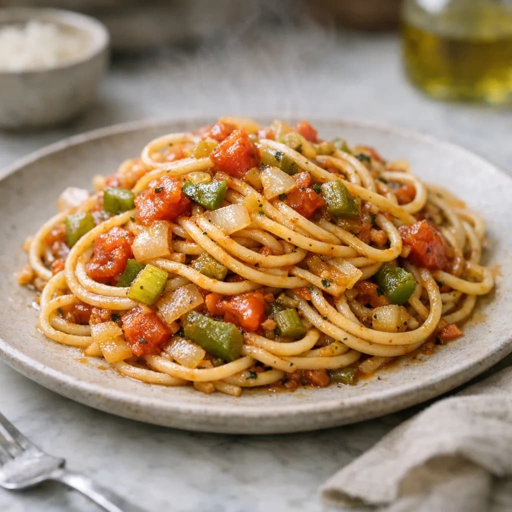 Kosher Savory Spaghetti Dinner recipe
