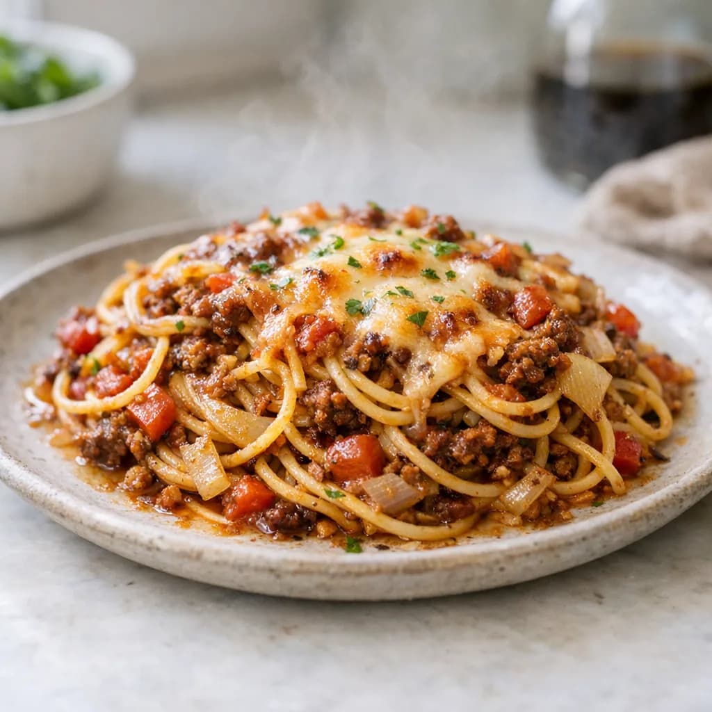 Spaghetti and Tomato Casserole recipe