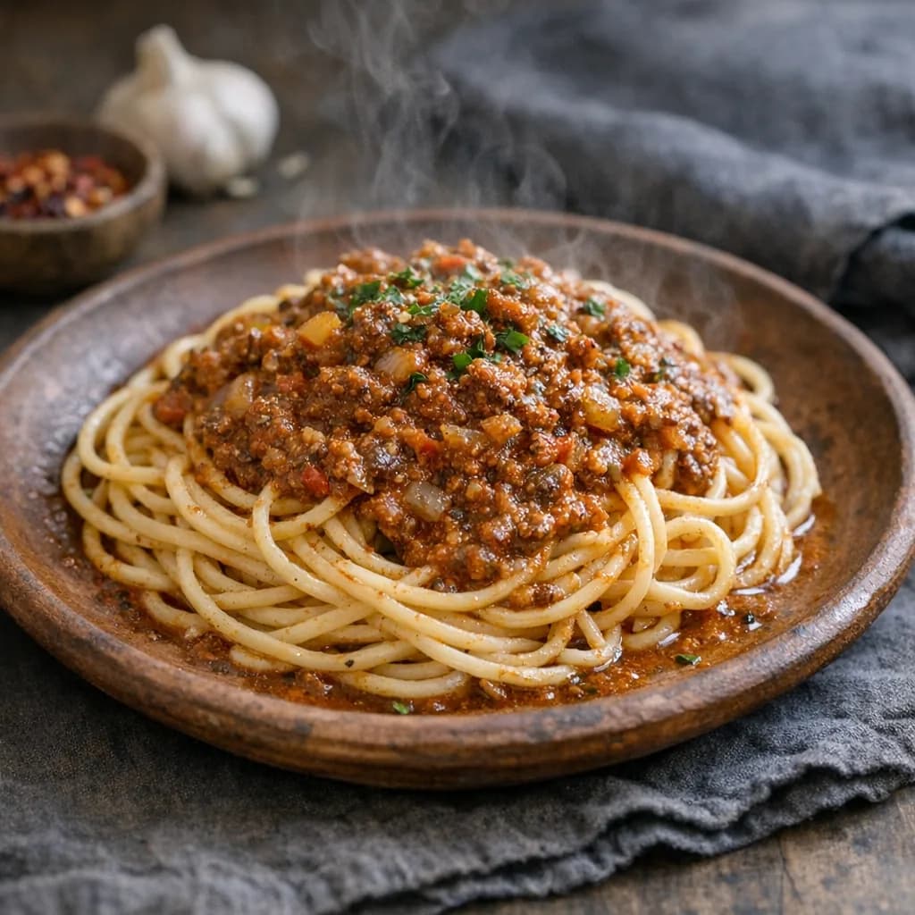 Spaghetti with Spiced Tomato Sauce recipe
