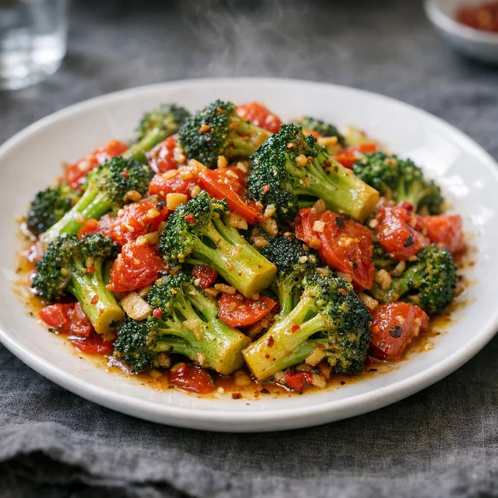 Kosher Spiced Broccoli and Tomatoes recipe