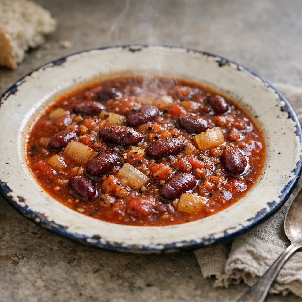 Kosher Spicy Beef and Bean Soup recipe