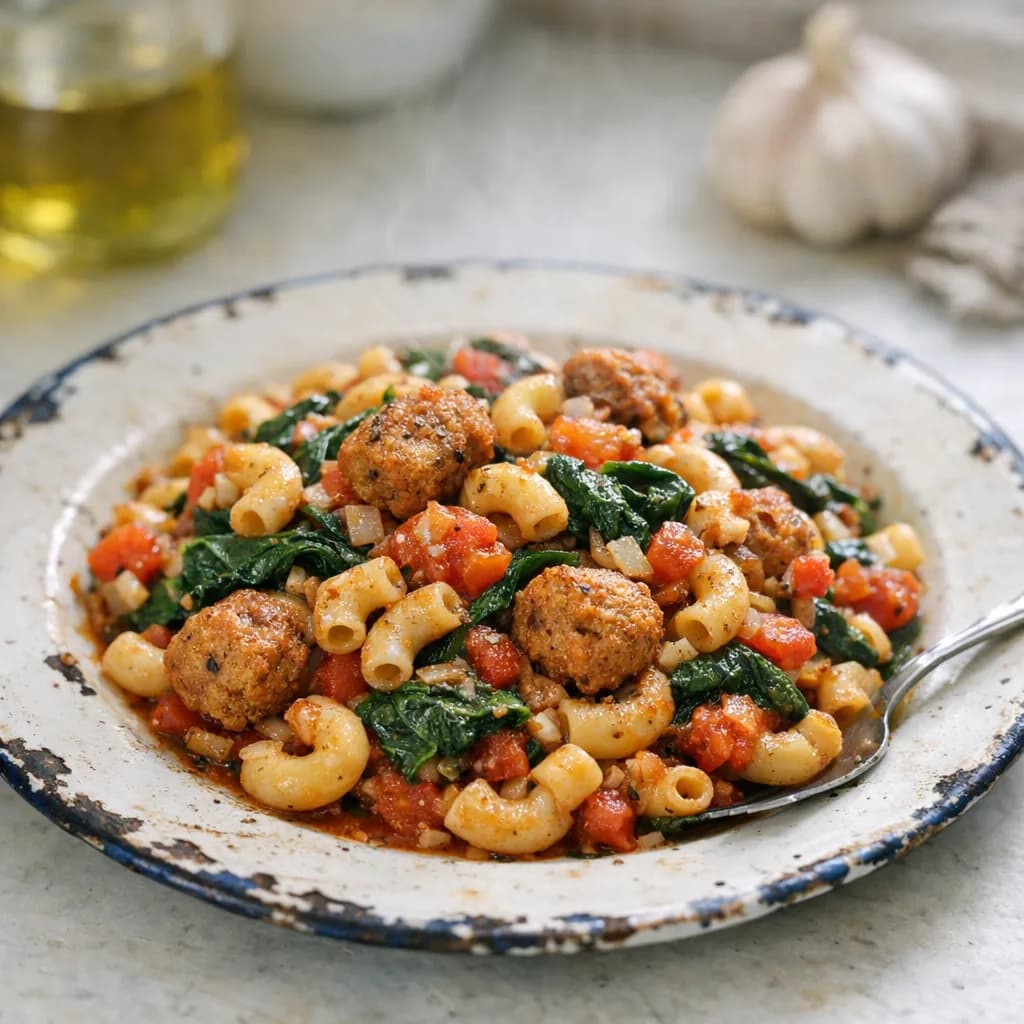 Kosher Spinach and Tomato Pasta Dinner recipe