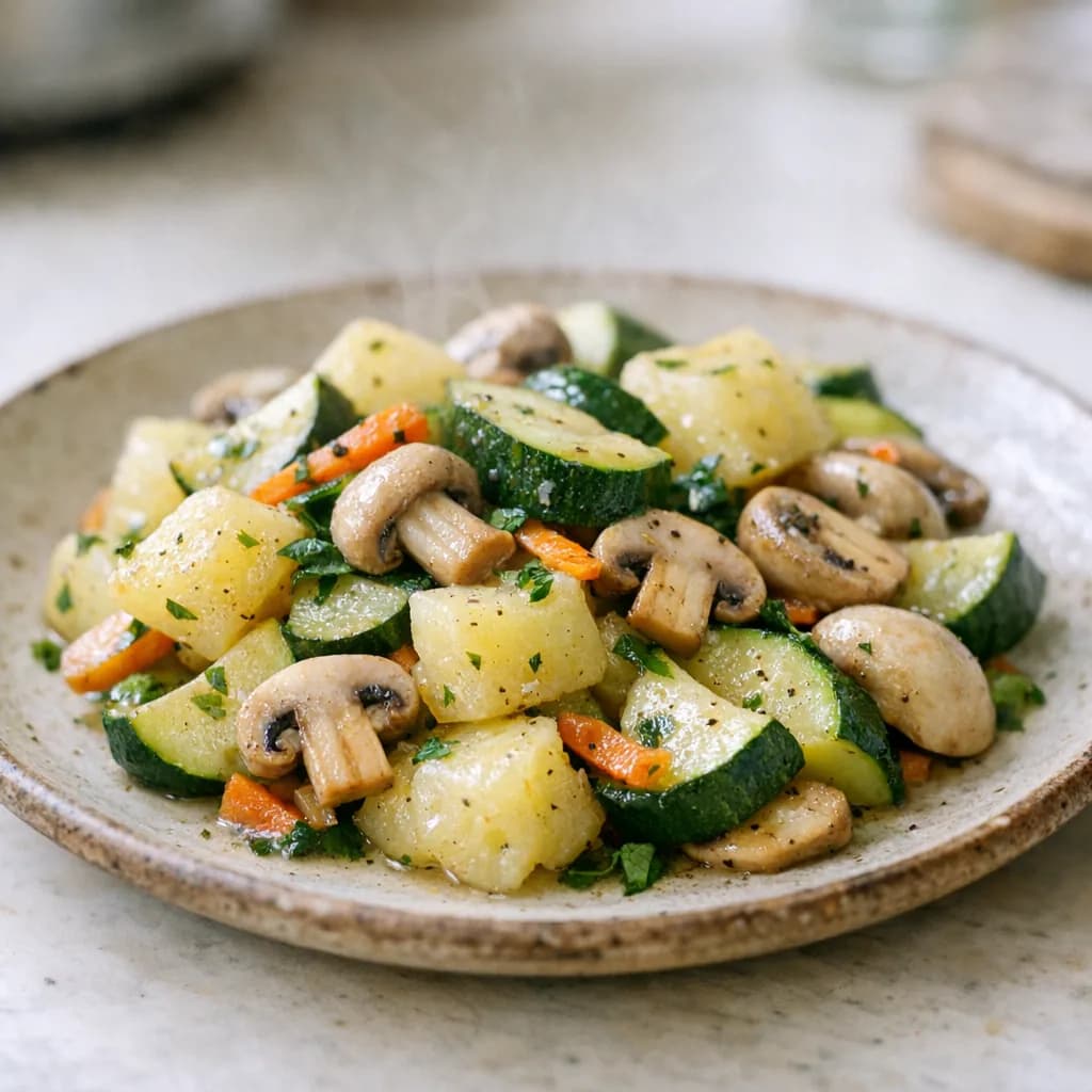 Kosher Steamed Vegetable Medley with Halibut recipe