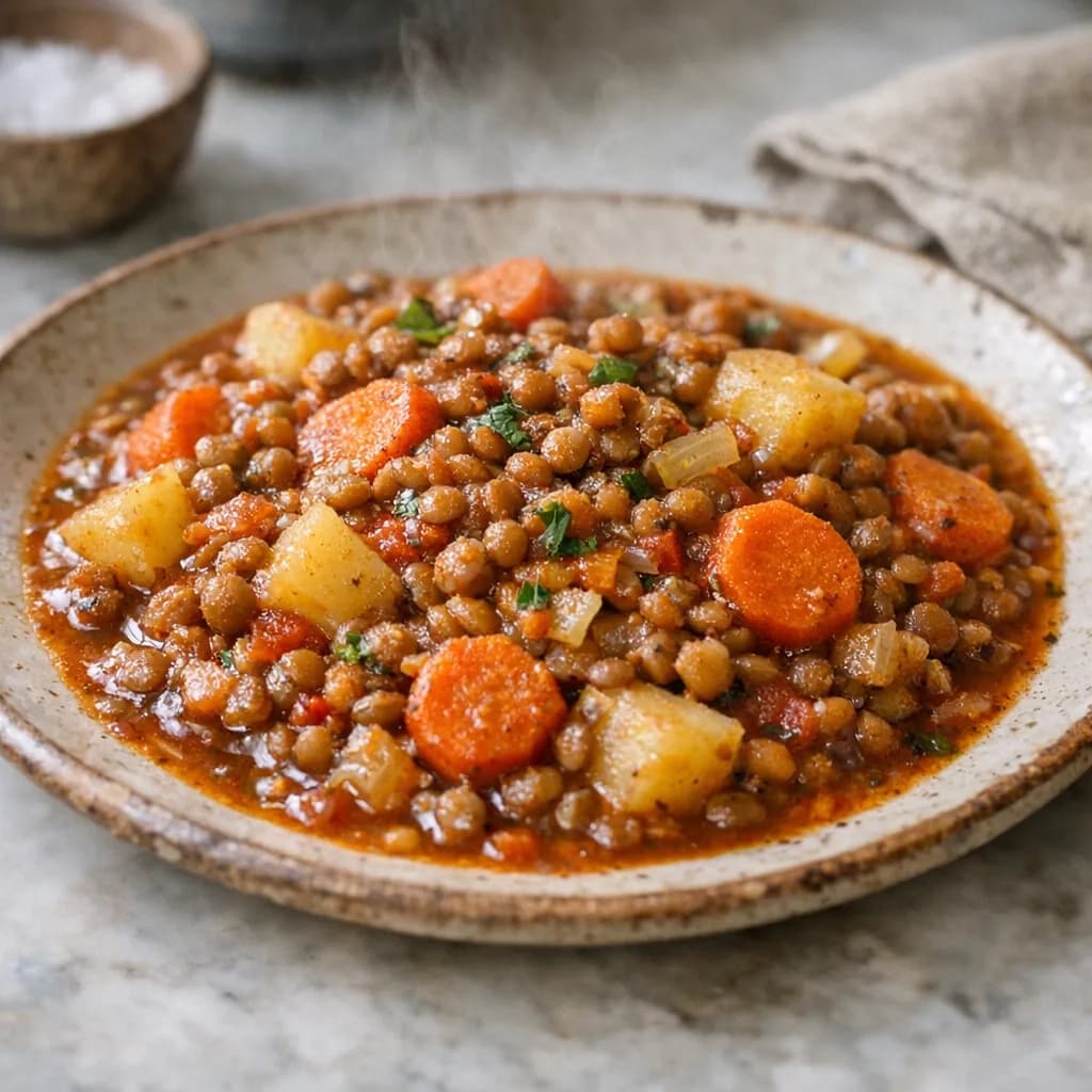 Kosher Turkey and Lentil Stew recipe