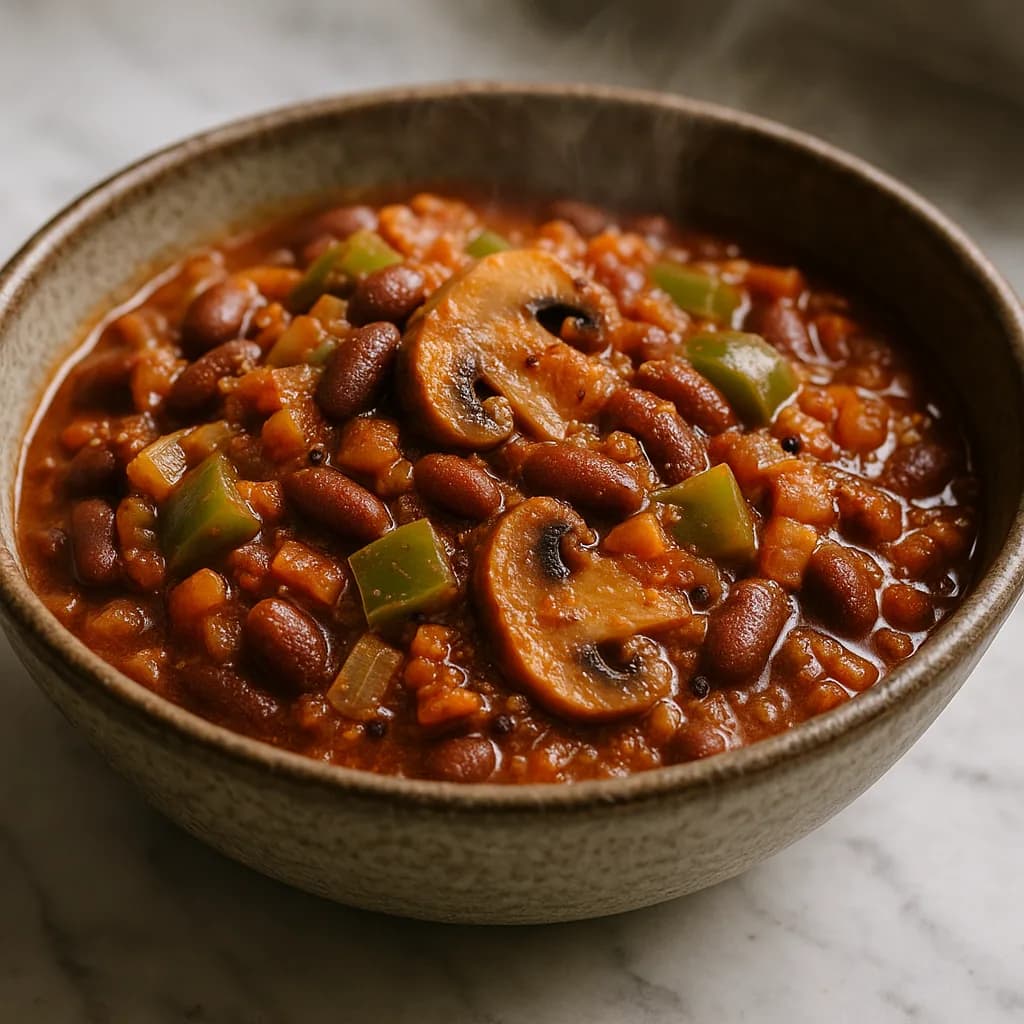 Kosher Vegetarian Chili with Mushrooms recipe