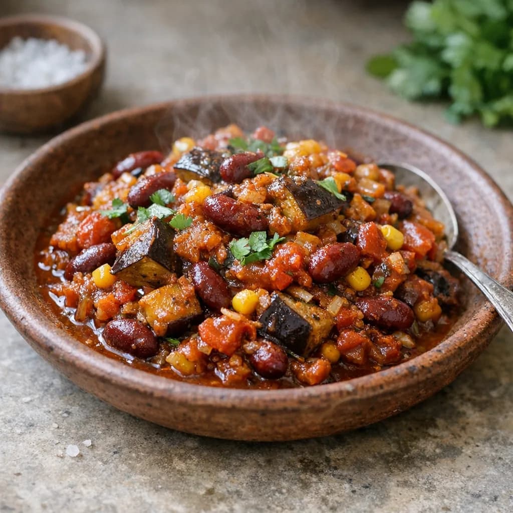 Kosher Vegetarian Eggplant Chili recipe