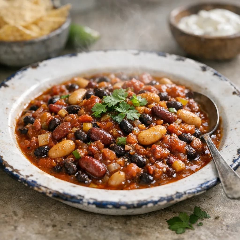 Kosher Vegetarian Four Bean Chili recipe