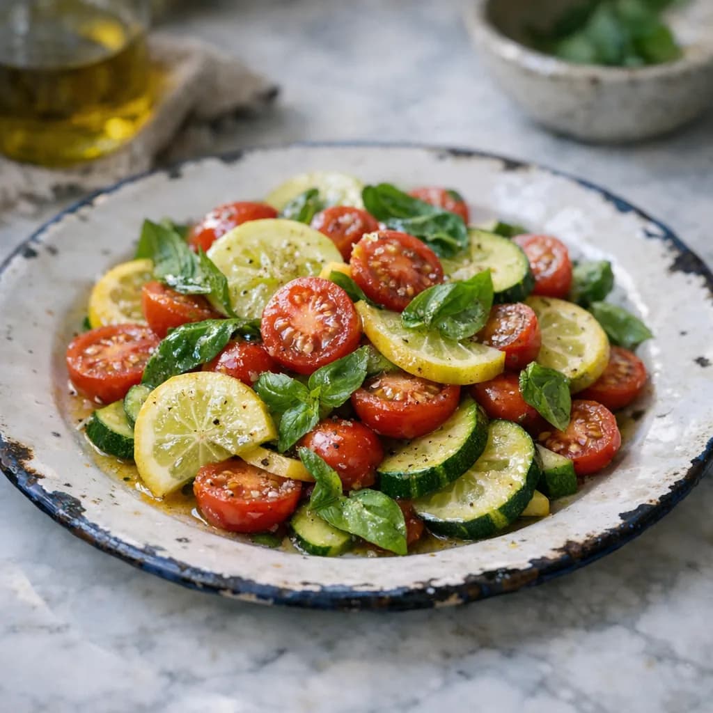 Lemon Cucumber and Tomato Basil Salad recipe