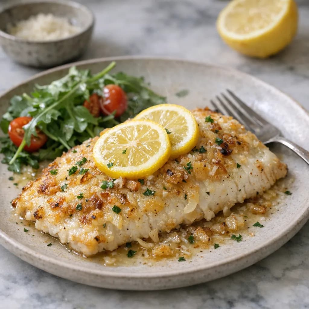 Lemon-Parmesan Baked Flounder recipe