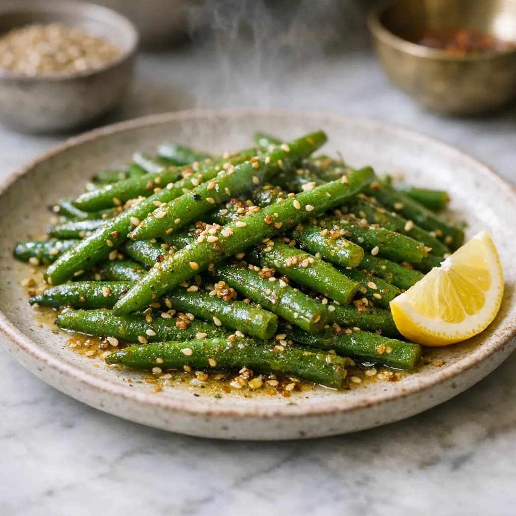 Lemon Sesame Green Beans recipe
