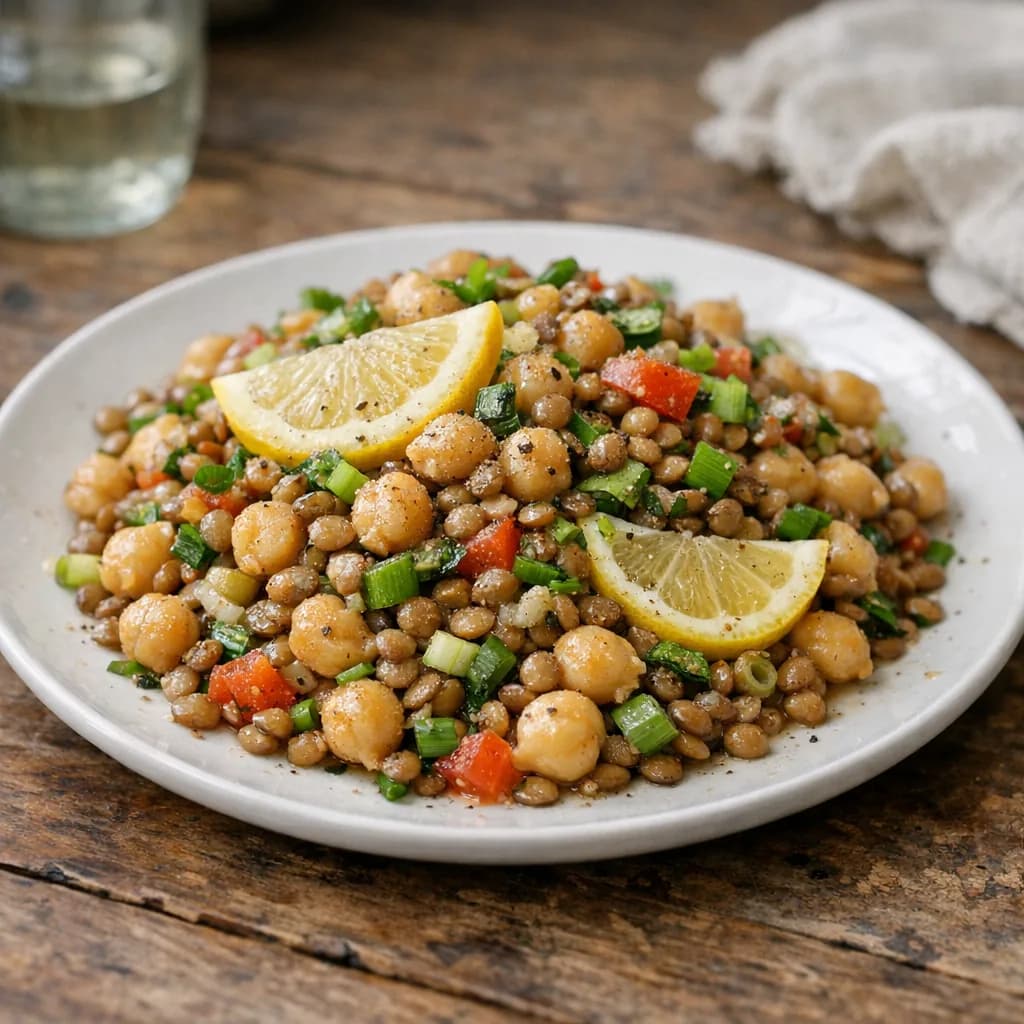 Lentil and Lemon Salad with Chickpeas recipe