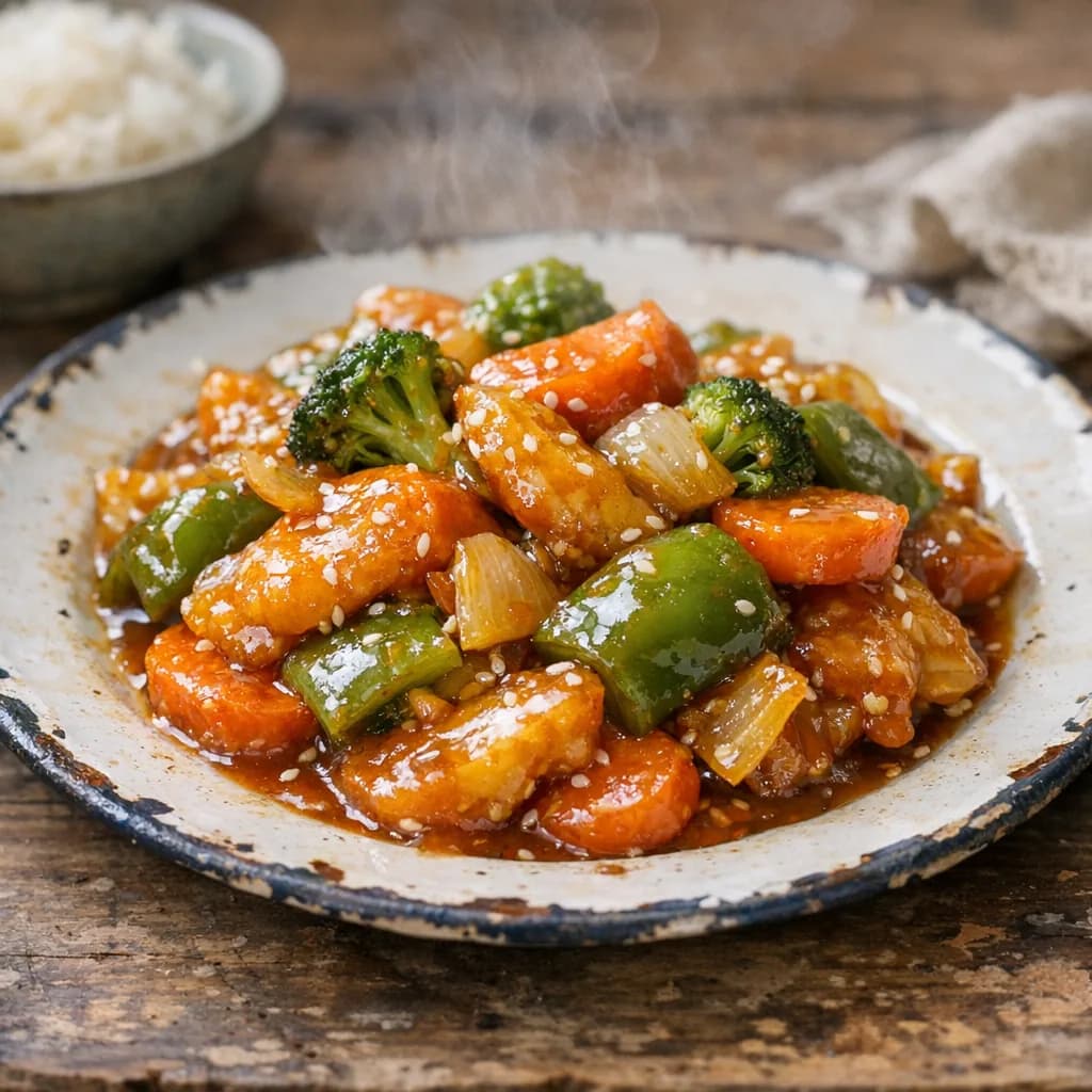 Mandarin-Glazed Chicken with Vegetables recipe